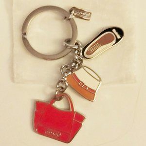 NEW Coach 65743 Purse Hat Shoe Charms Key Ring Key Fob